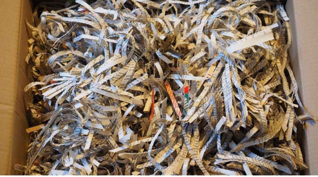 Mesin penghancur kertas strip cut, Hasil potongan lurus memanjang