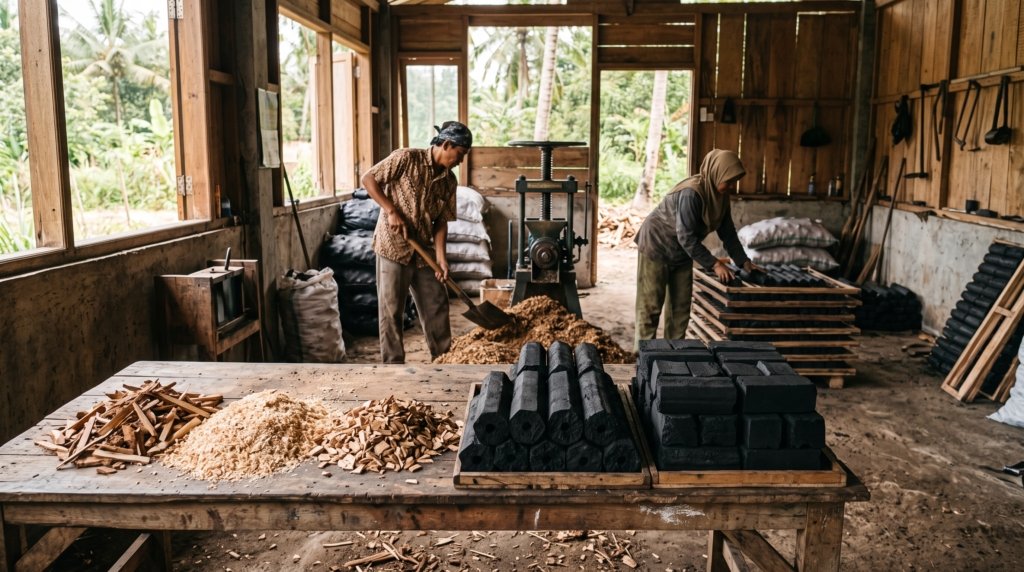 7 Fakta Menarik tentang Prospek Bisnis Briket Arang Kayu yang Perlu Diketahui Prospek bisnis briket arang kayu dari pengolahan biomassa
